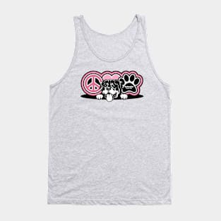 Rottweiler Rottie Dog Breed Peace Love Paw ( Puppies Rule! ) Tank Top